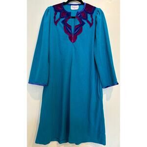 VIntage Kayser Robe House Coat Womens Size Medium Blue Pink